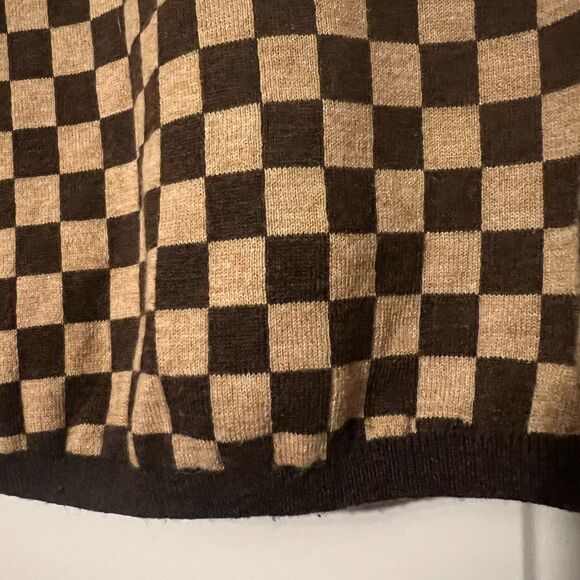 Gabby Isabella Women's Funnel Neck Check Pullover Long Sleeve Button Sweater XS - Picture 12 of 14